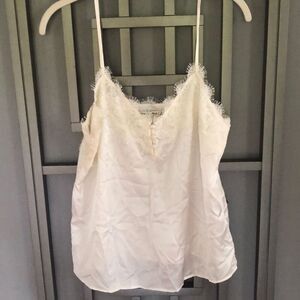 Abercrombie and Fitch cream silky camisole top with lace m